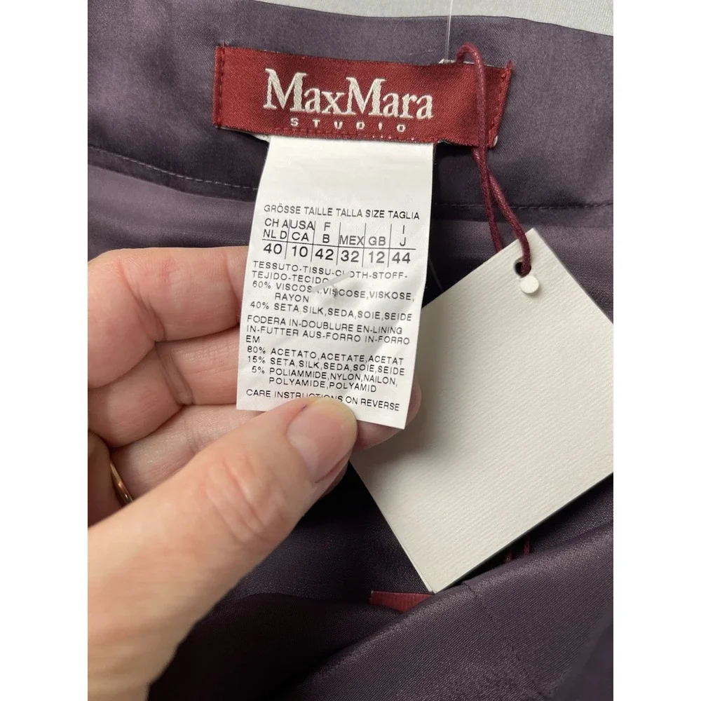 Max Mara Studio Womens Skirt Size US 10 IT‎ 40 Aubergine NWT